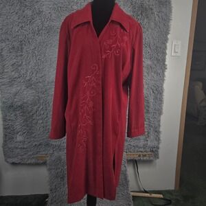 Studio 1 26758 Womens 18 Red Embroidered 3/4‎ Sleeve Drape Front Jacket